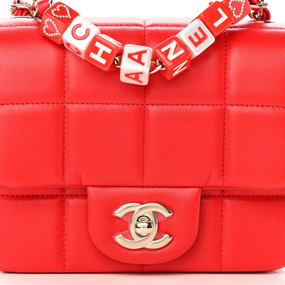 Chanel Lambskin Resin Crystal Square Quilted Monacoco Mini Flap Red 8 of 11