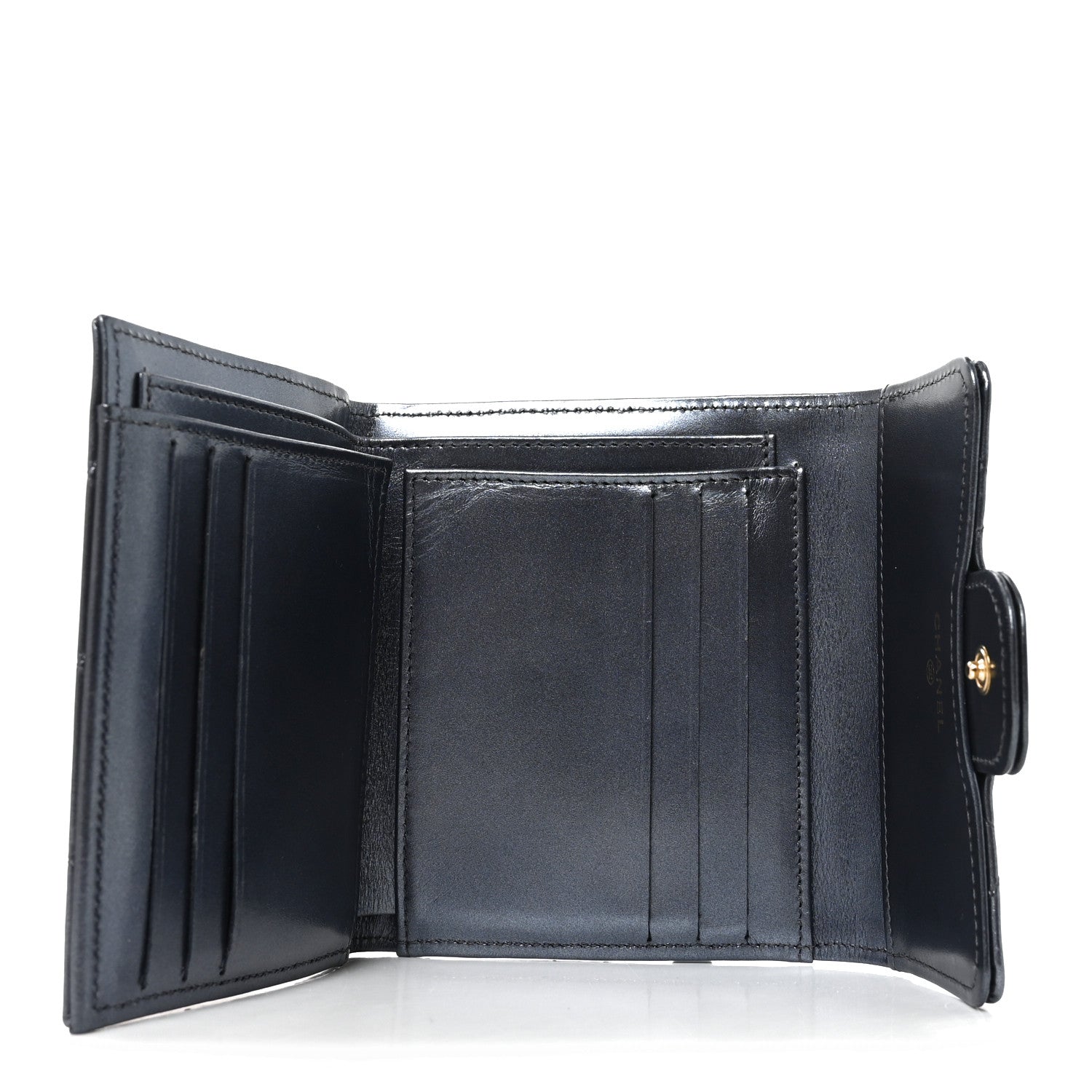 Chanel Iridescent Lambskin Quilted Compact Flap Navy 5 of 7