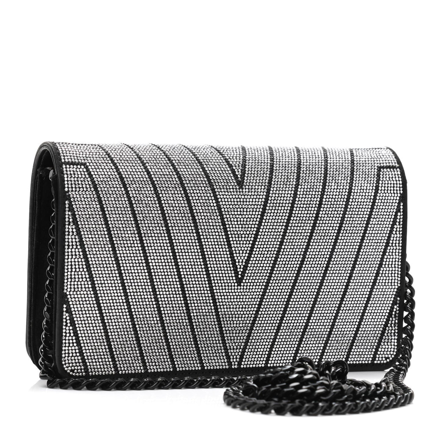 Velvet Crystal Star Crossbody Bag Black