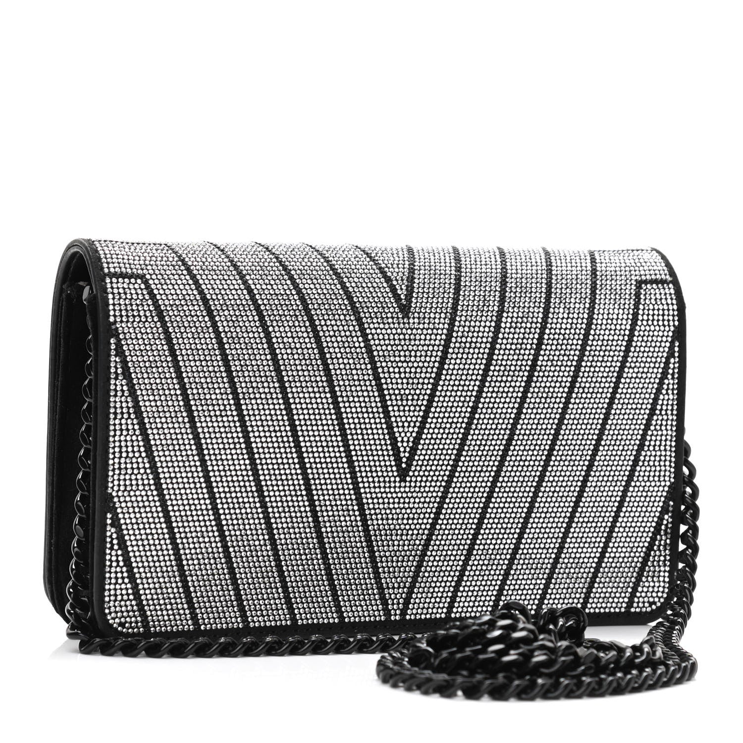 Stella McCartney Velvet Crystal Star Crossbody Bag Black 3 of 9