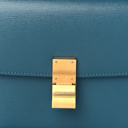 Celine Liege Calfskin Teen Classic Box Flap Bag Prussian Blue 7 of 9