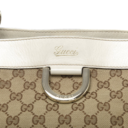 Gucci Monogram Medium D Gold Tote Bag White 14 of 14