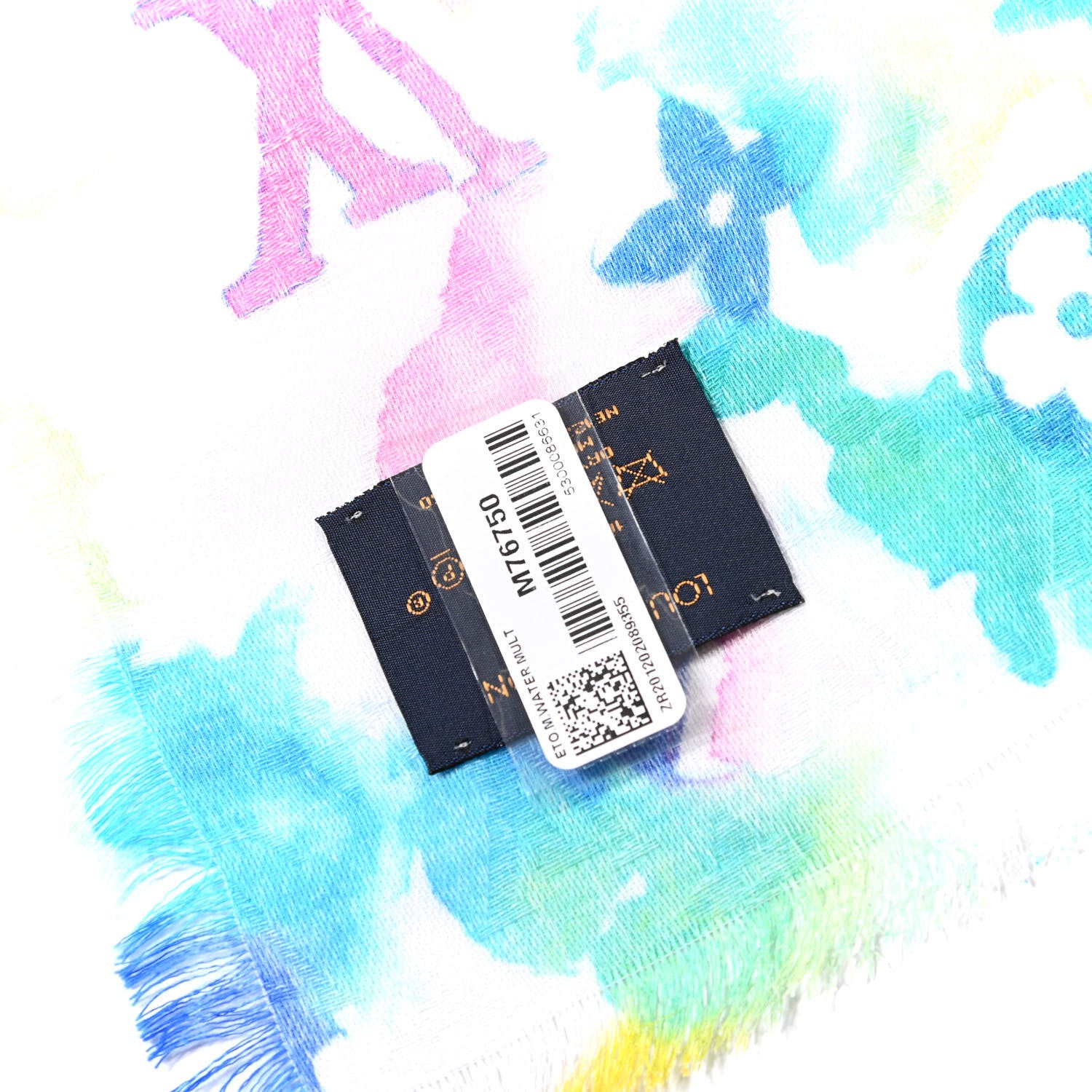 Louis Vuitton Cotton Monogram Essential Watercolor Stole Multicolor 3 of 4