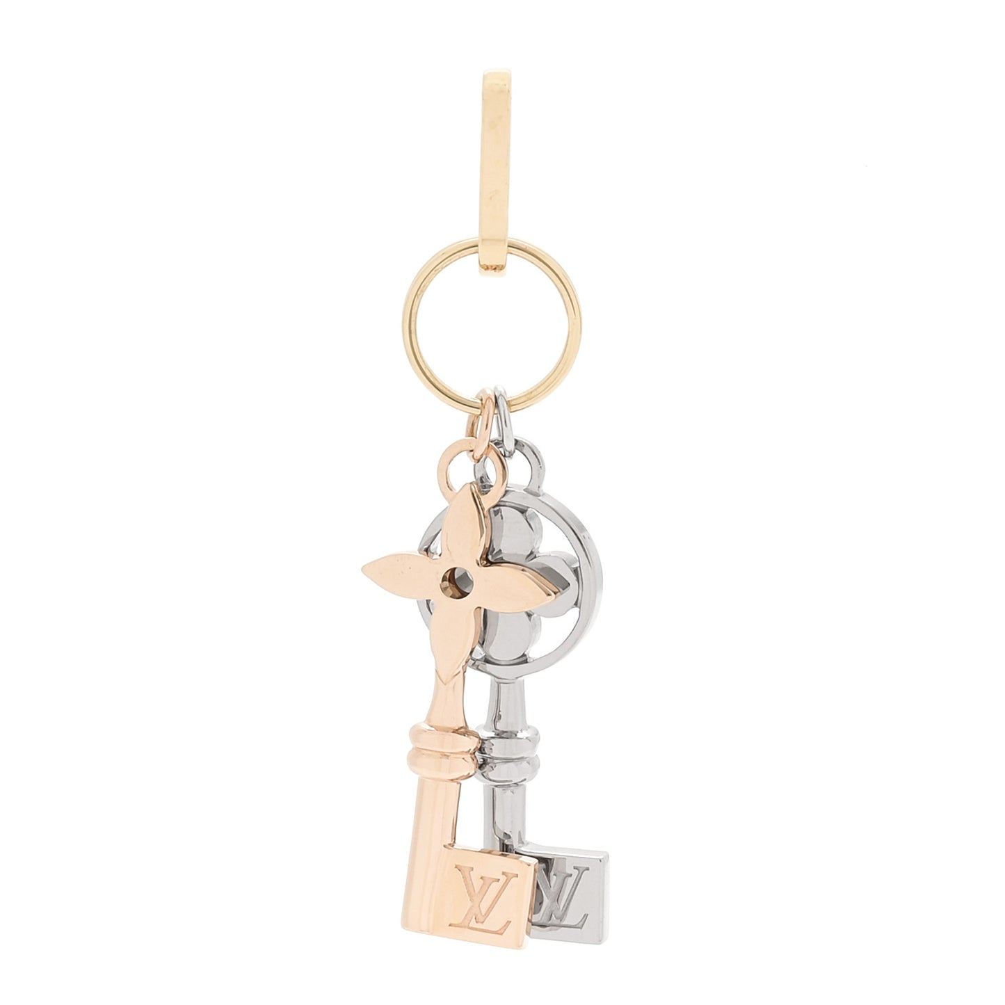 18K Pink Yellow White Gold Idylle Blossom Two Key Pendant