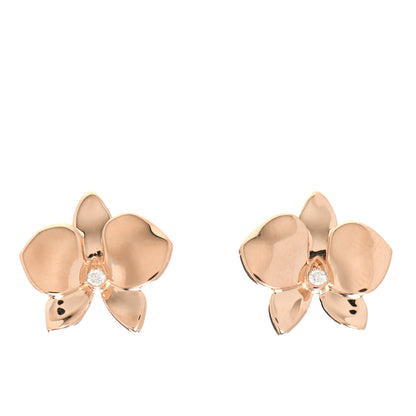 Cartier 18K Pink Gold Diamond Caresse D'Orchidees Par Cartier Earrings 1 of 4