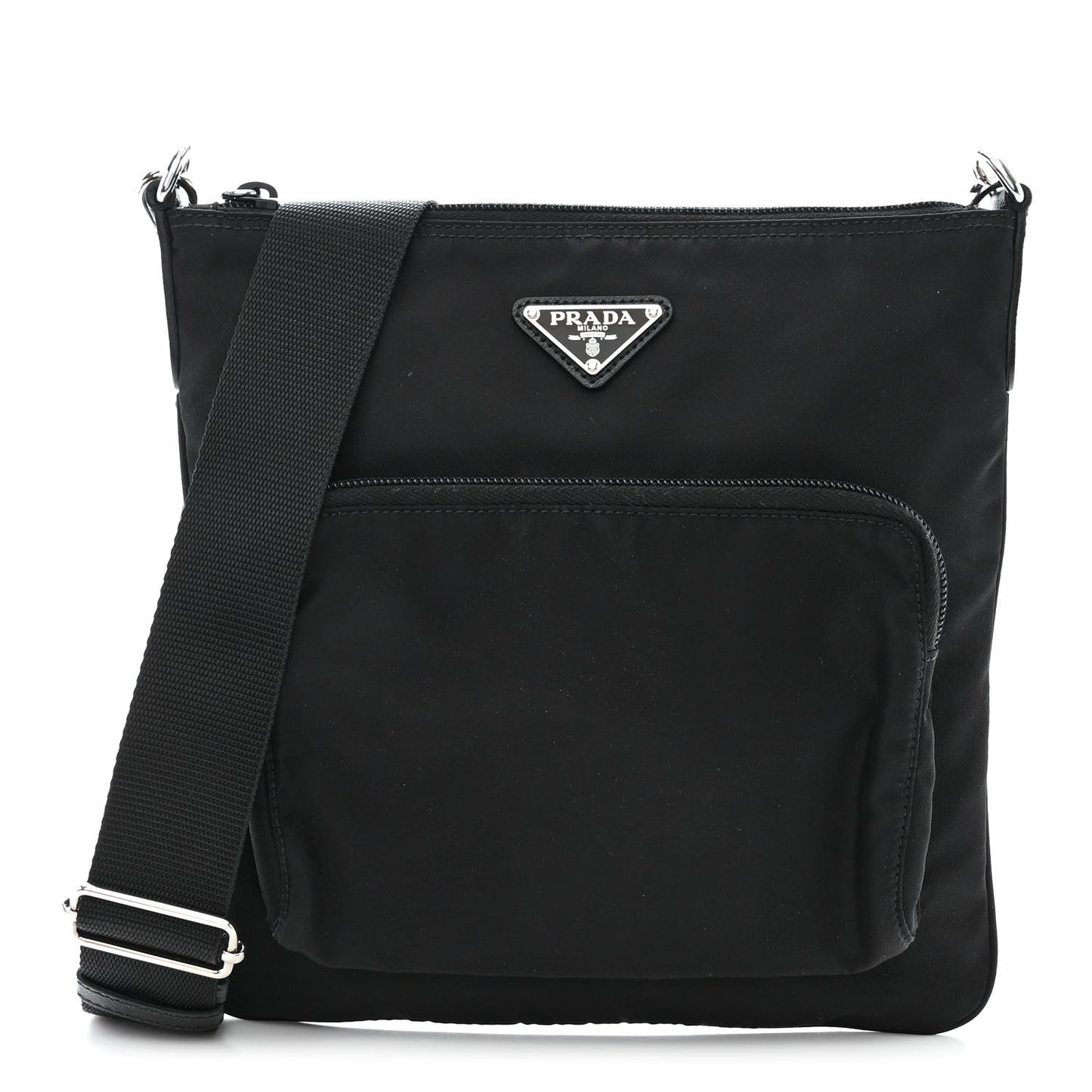 Nylon Vela Flat Messenger Bag Black