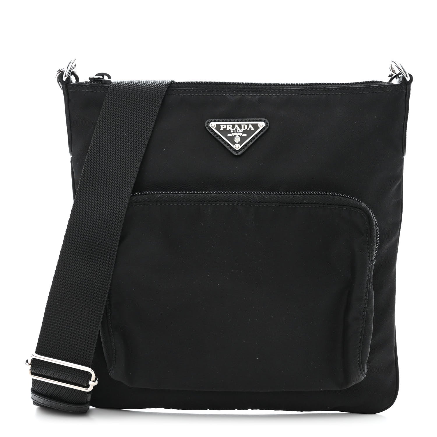 Prada Nylon Vela Flat Messenger Bag Black 1 of 13