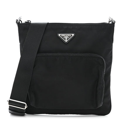 Prada Nylon Vela Flat Messenger Bag Black 1 of 13