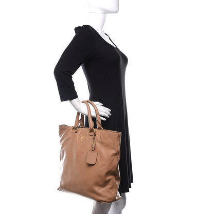 Prada Soft Calf Shopping Tote Caramel 2 of 9