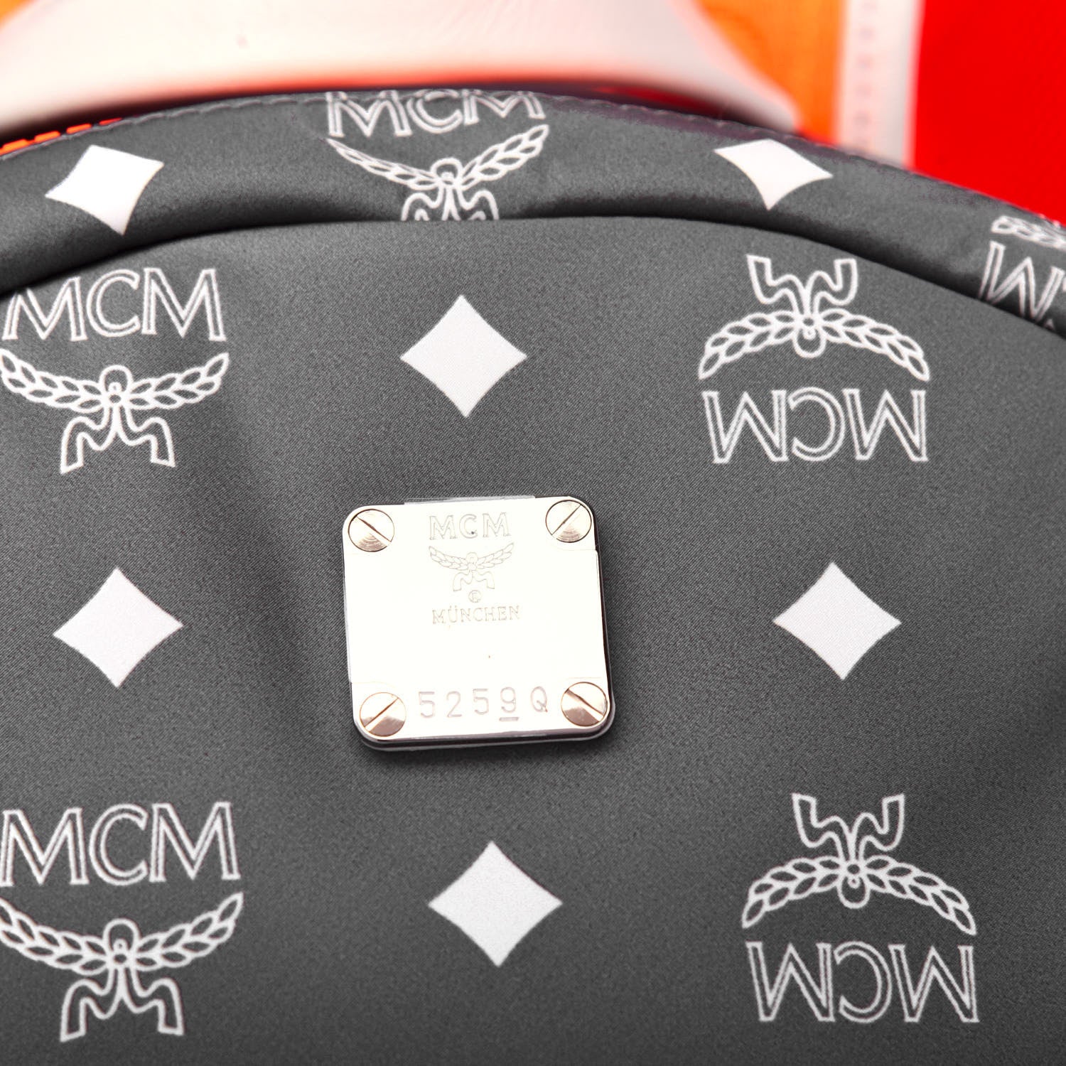 MCM Nylon Monogram Medium Resnick Backpack Gray 9 of 10