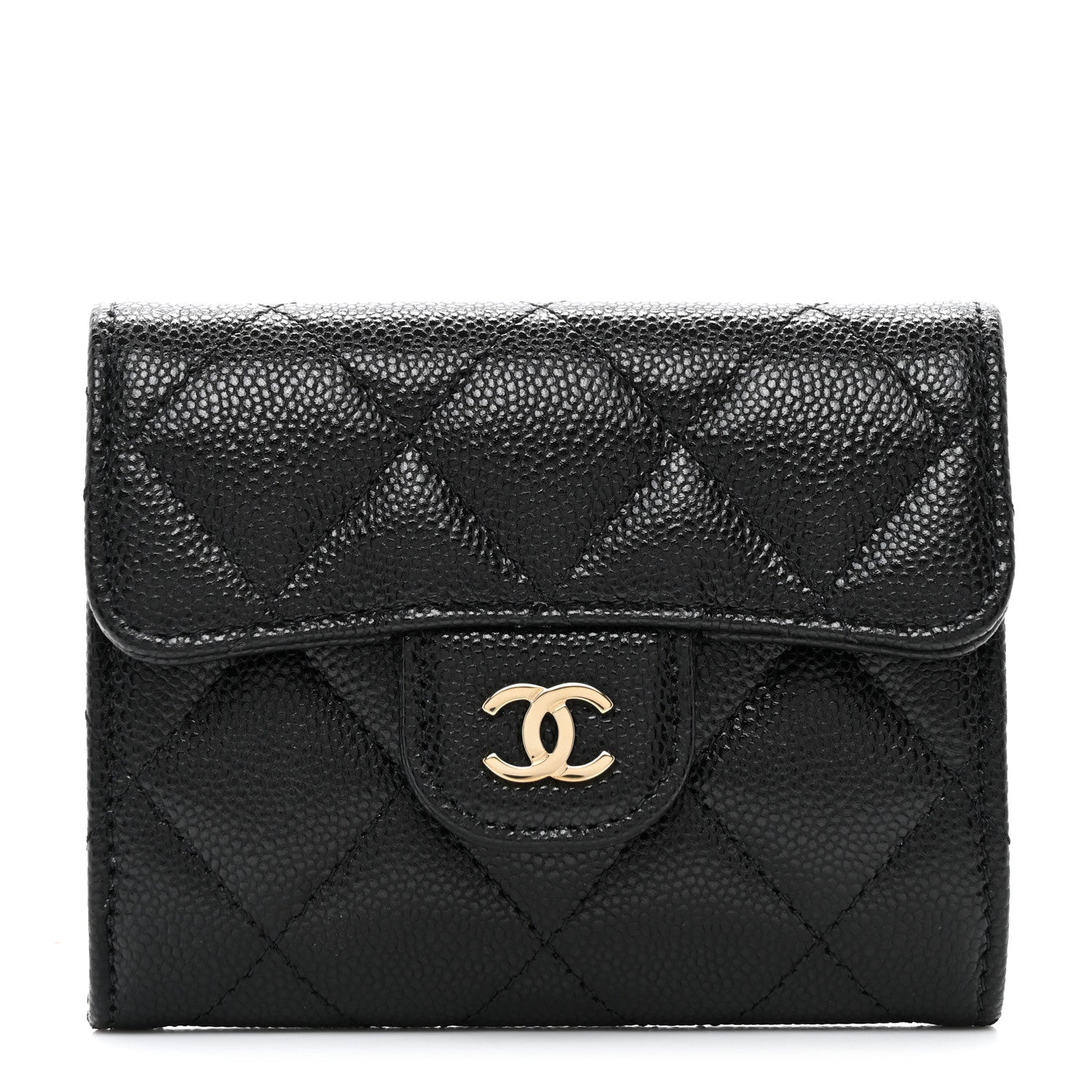 Chanel Caviar Quilted Flap Card Holder Wallet Black 1 of 9