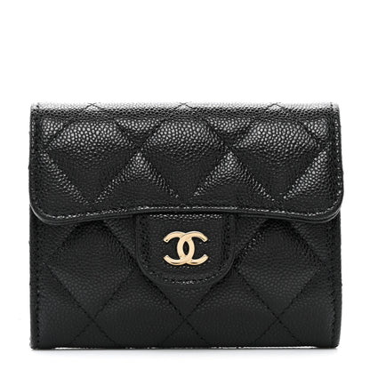 Chanel Caviar Quilted Flap Card Holder Wallet Black 1 of 9