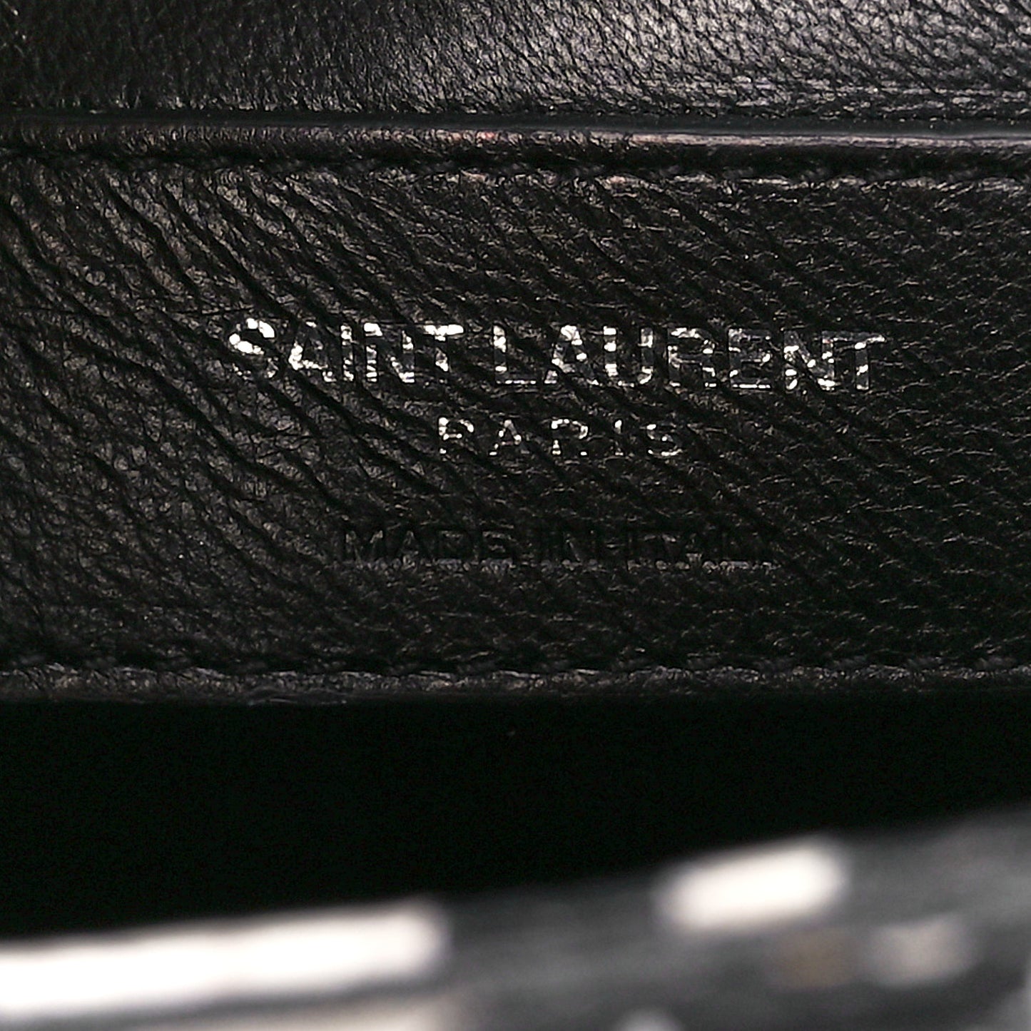 Calfskin Snakeskin Embossed Small Classic Monogram Kate Tassel Satchel White Black