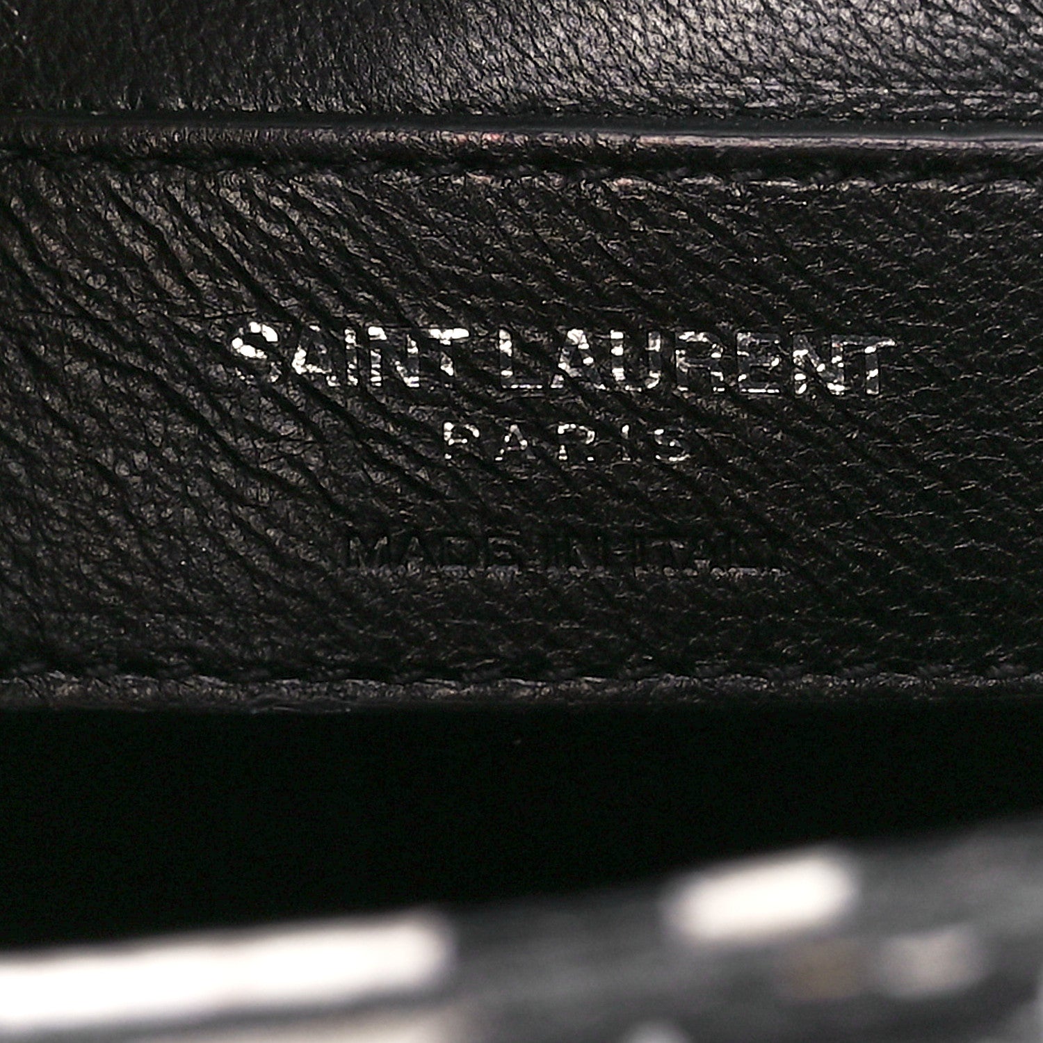 Saint Laurent Calfskin Snakeskin Embossed Small Classic Monogram Kate Tassel Satchel White Black 6 of 11