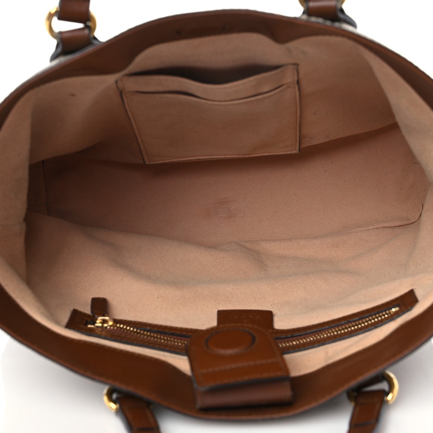 Soft GG Supreme Monogram Small Crossbody Tote Beige Cuir