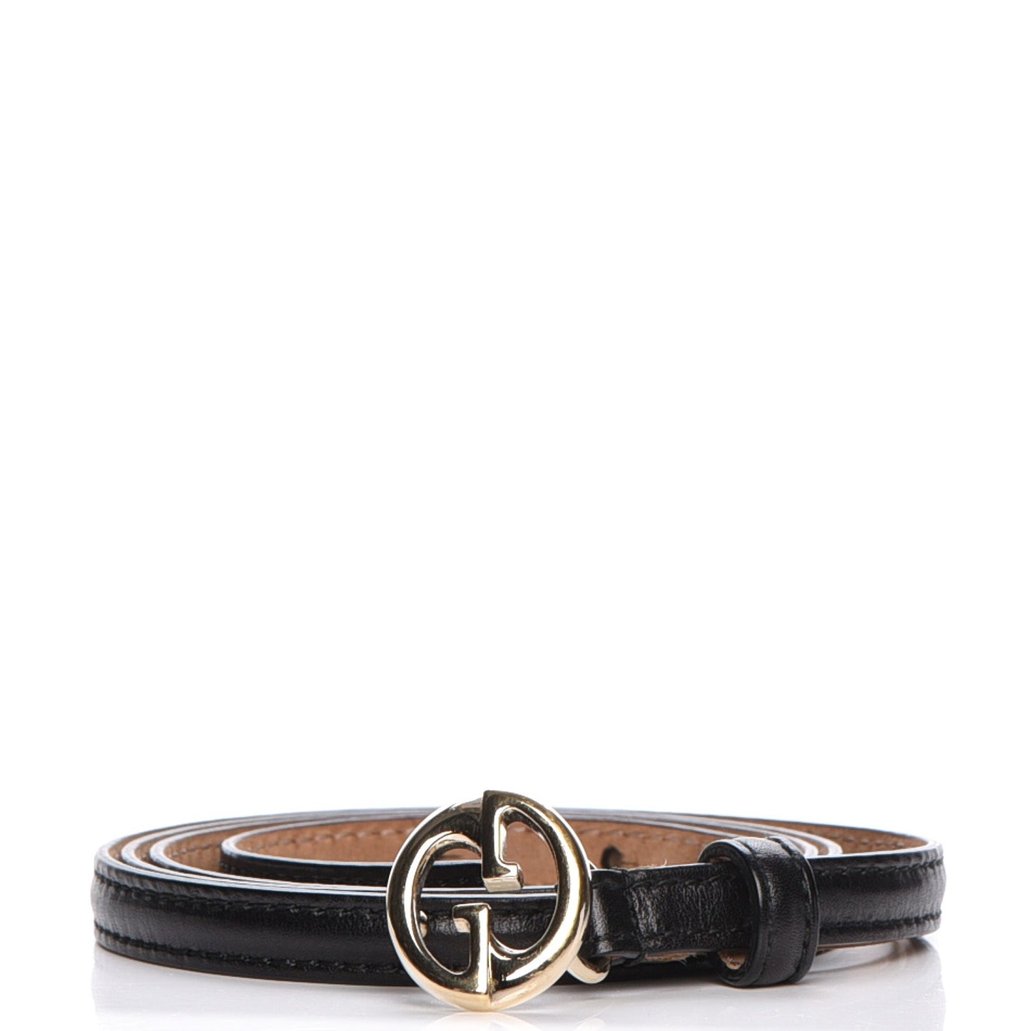 Calfskin 1973 Buckle Skinny Belt 90 36 Black