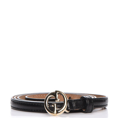 Gucci Calfskin 1973 Buckle Skinny Belt 90 36 Black 1 of 5
