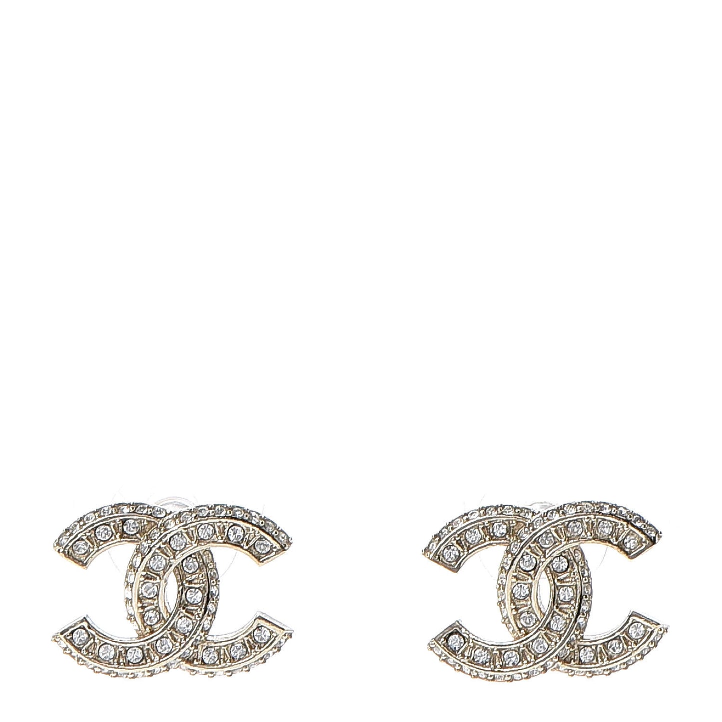 Crystal Timeless CC Earrings Light Gold