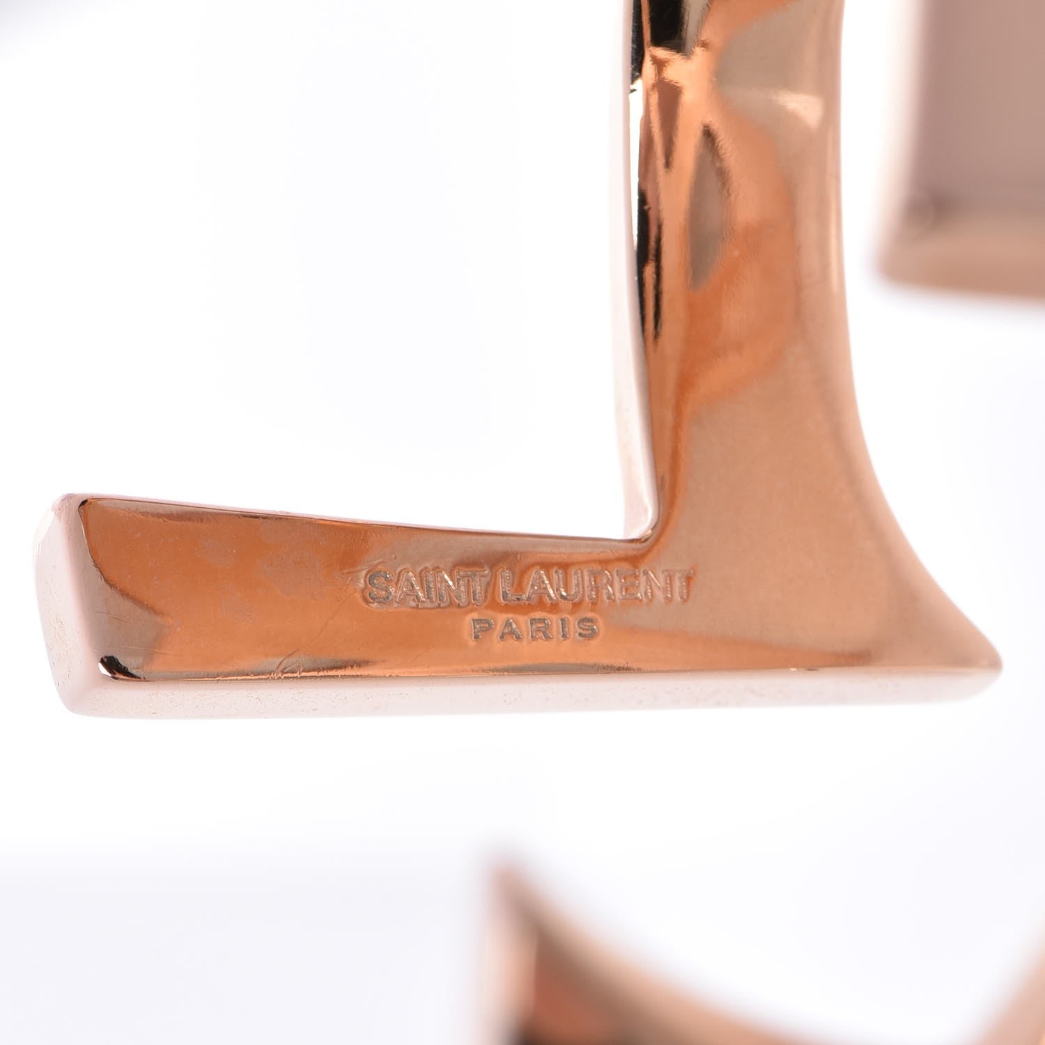 Saint Laurent Brass Monogram Cuff Rose Gold 5 of 6