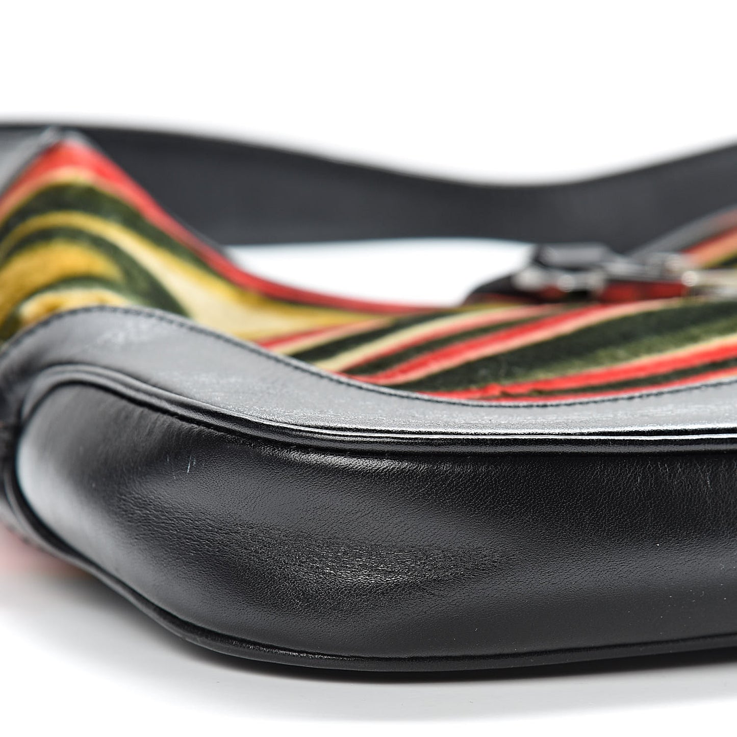 Velvet Calfskin Small Jackie O Hobo Green Red