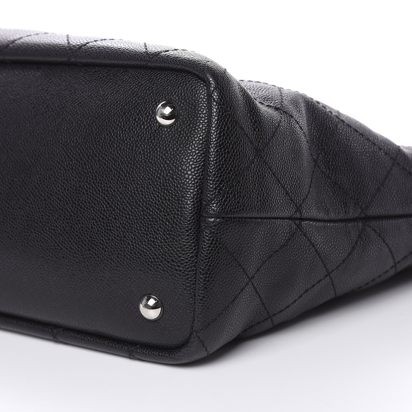 Grained Calfskin Large Shopping Fever Tote Black
