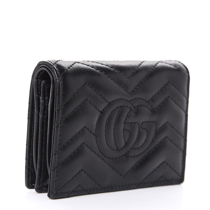 Gucci Calfskin Matelasse GG Marmont Card Case Wallet Black 3 of 7