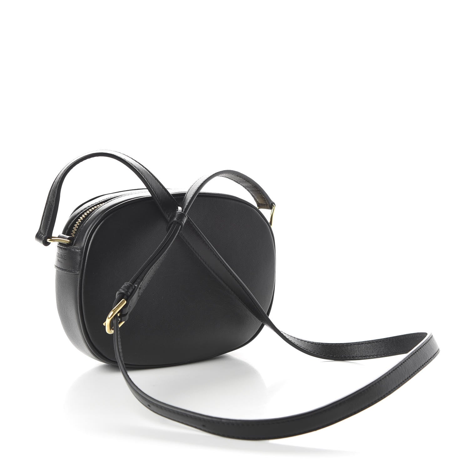 Celine Calfskin Quilted Small C Charm Bag Black 3 of 9