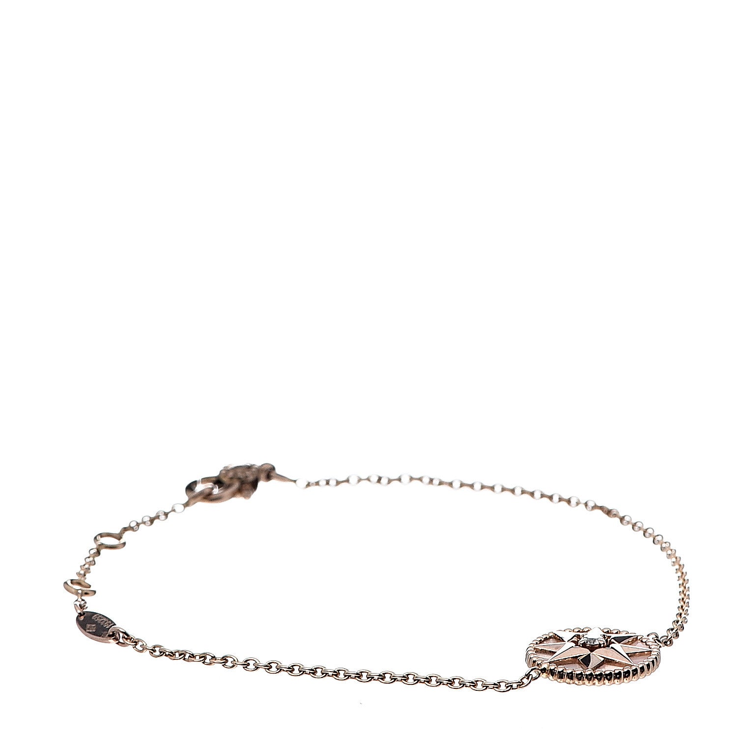Christian Dior 18K Rose Gold Diamond Pink Opal Rose Des Vents Bracelet 1 of 7