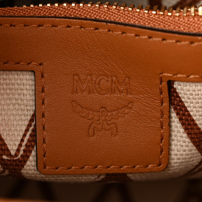 MCM Visetos Mini Toni Shopper Tote Cognac 6 of 12