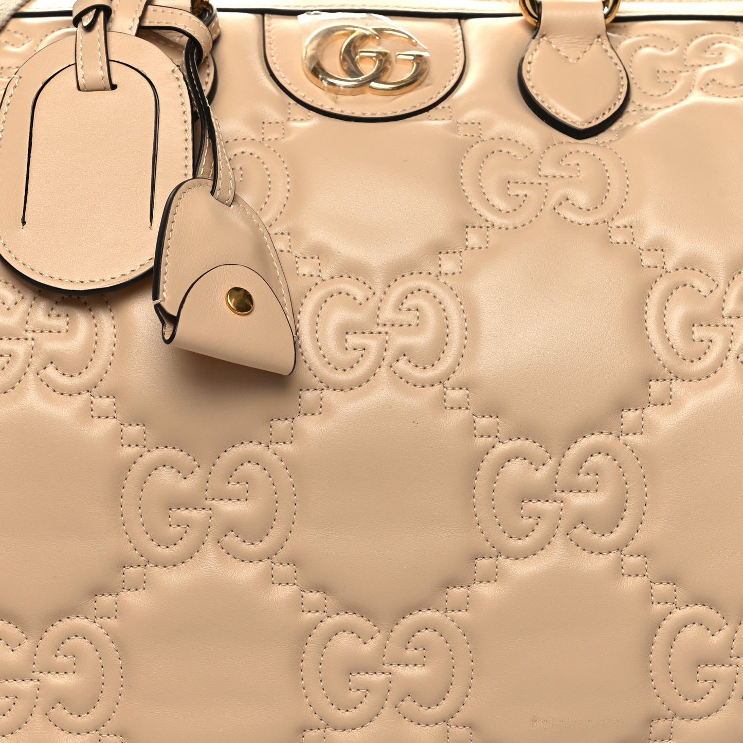 Calfskin GG Matelasse Medium Duffle Bag Naturale