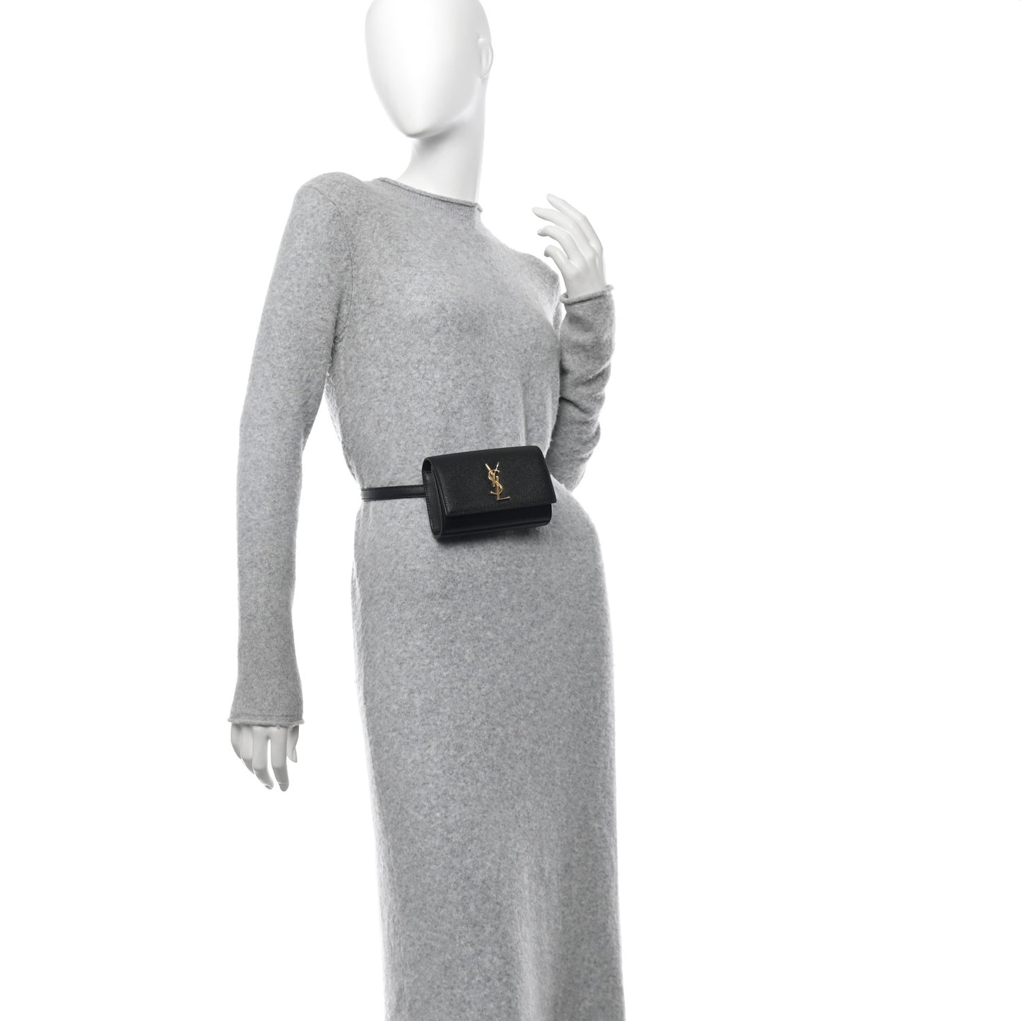 Grain De Poudre Monogram Kate Belt Bag Black