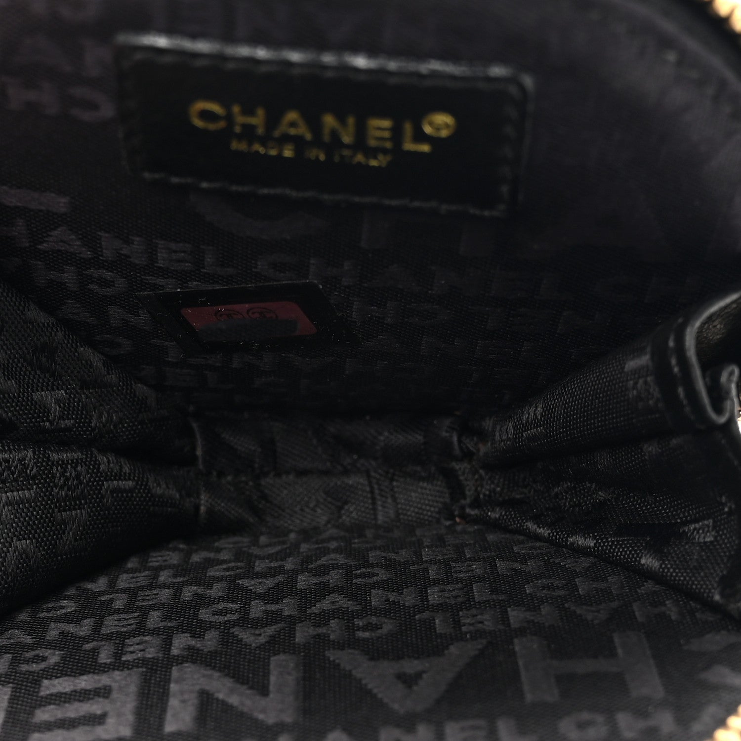 Chanel Lambskin Round Camellia CC Coin Purse Black 5 of 7