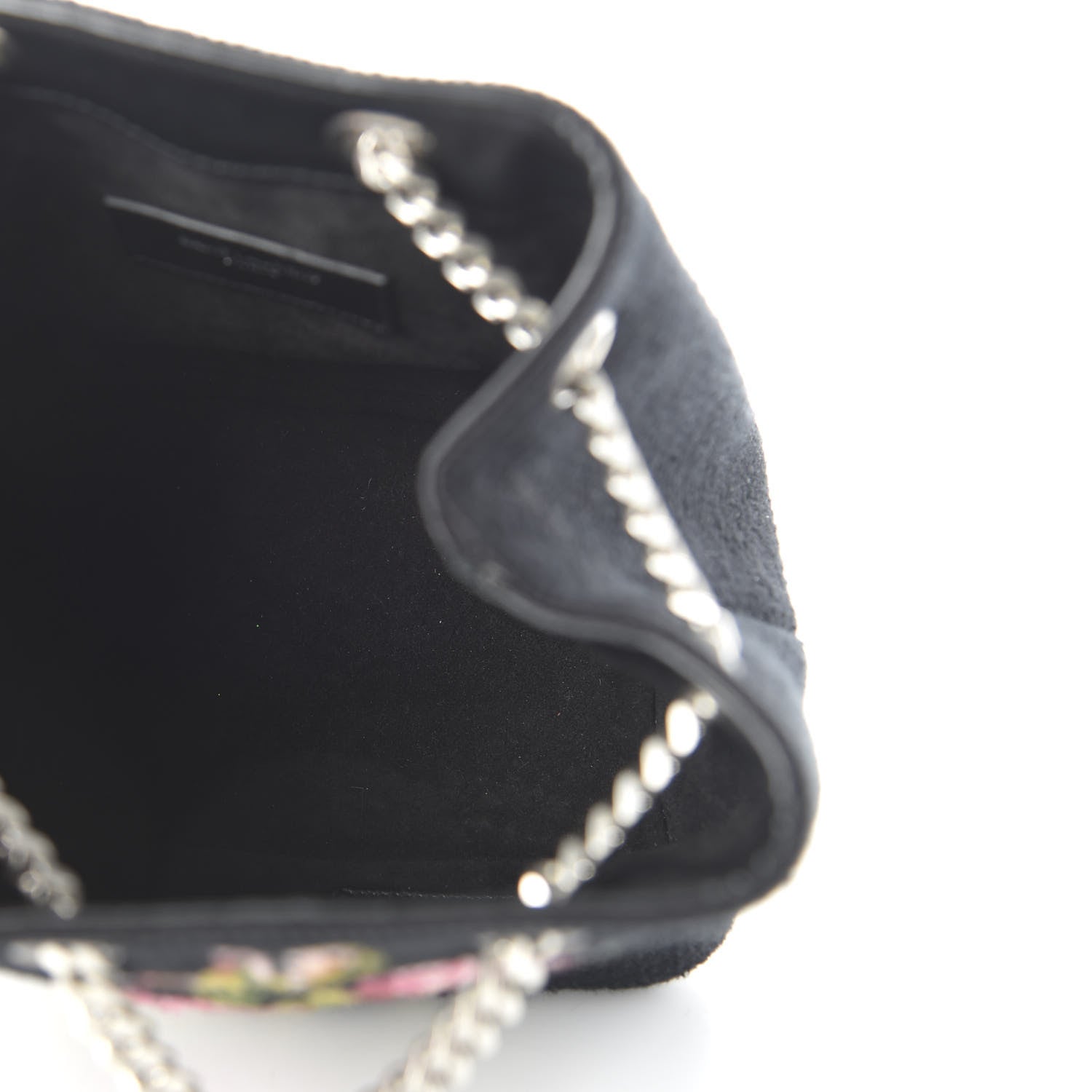 Saint Laurent Woven Wool Embroidered Baby Emmanuelle Bucket Bag Black 5 of 13