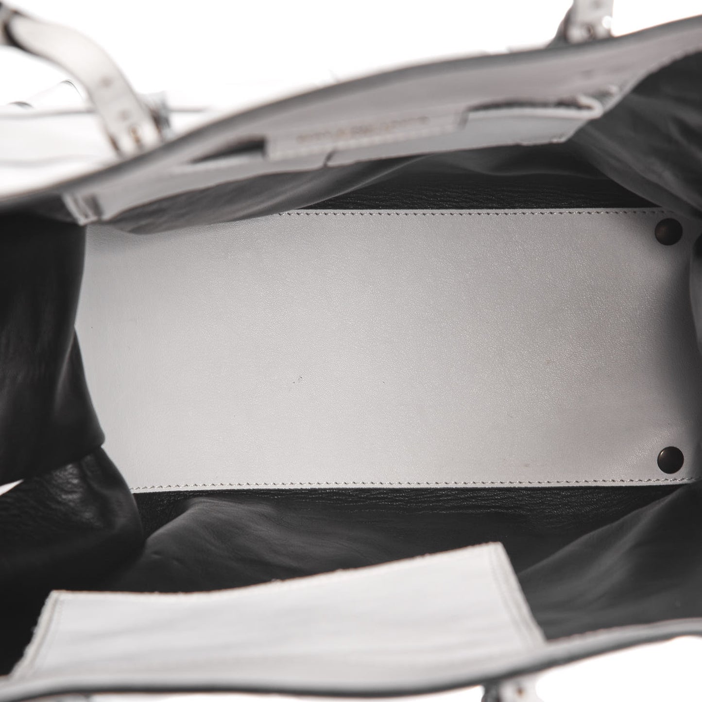Agneau Papier Ledger Tote White Black
