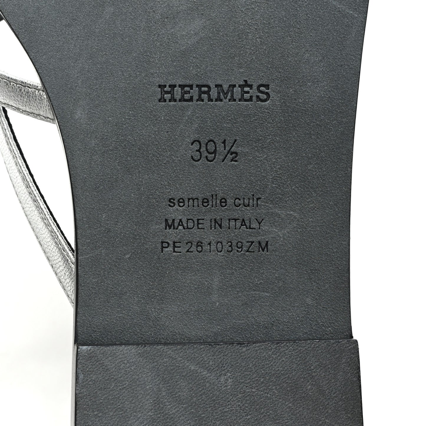 Calfskin Miss Sandals 39.5 Gris Argente