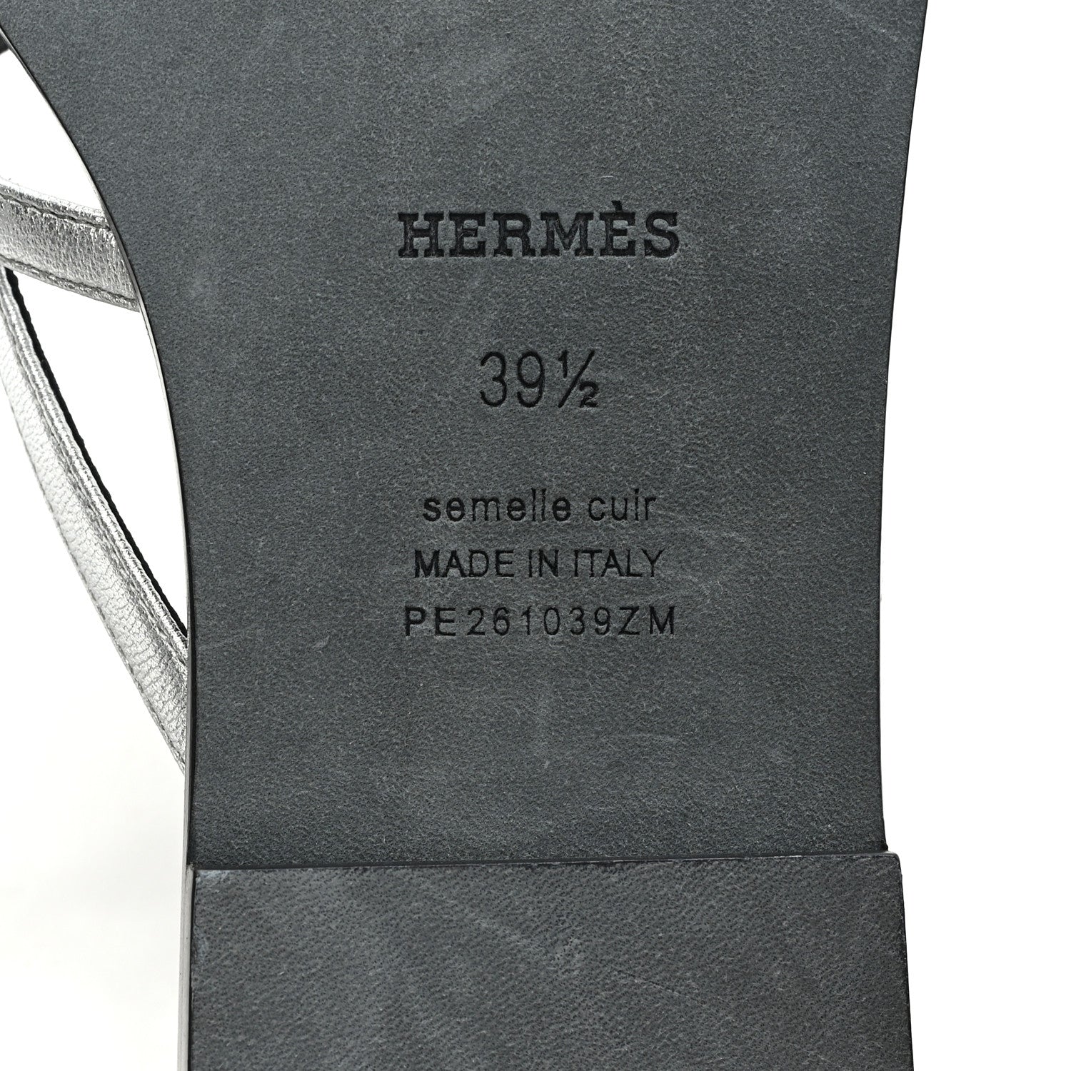 Hermes Calfskin Miss Sandals 39.5 Gris Argente 7 of 9