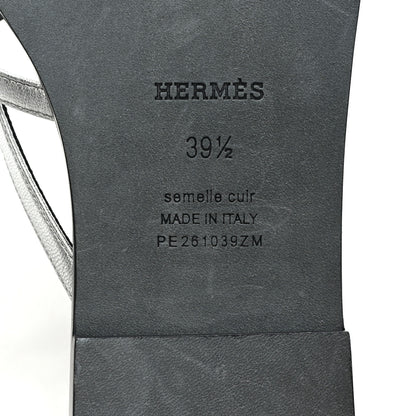Hermes Calfskin Miss Sandals 39.5 Gris Argente 7 of 9
