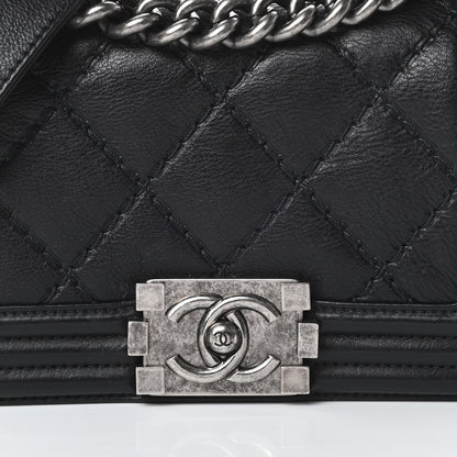 Chanel Calfskin Double Stitch Small Boy Flap Black 8 of 13