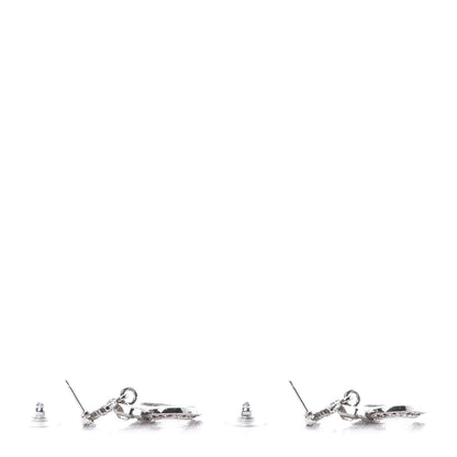 Chanel Crystal Heart CC Drop Earrings Silver Multicolor 4 of 5