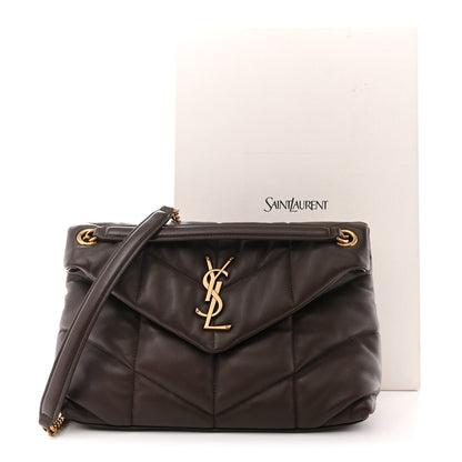Saint Laurent Lambskin Quilted Small Loulou Puffer Monogram Chain Satchel Dark Ganache 14 of 14