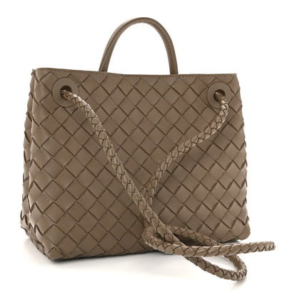 Bottega Veneta Nappa Intrecciato Small Andiamo Shoulder Bag Taupe Grey 3 of 10