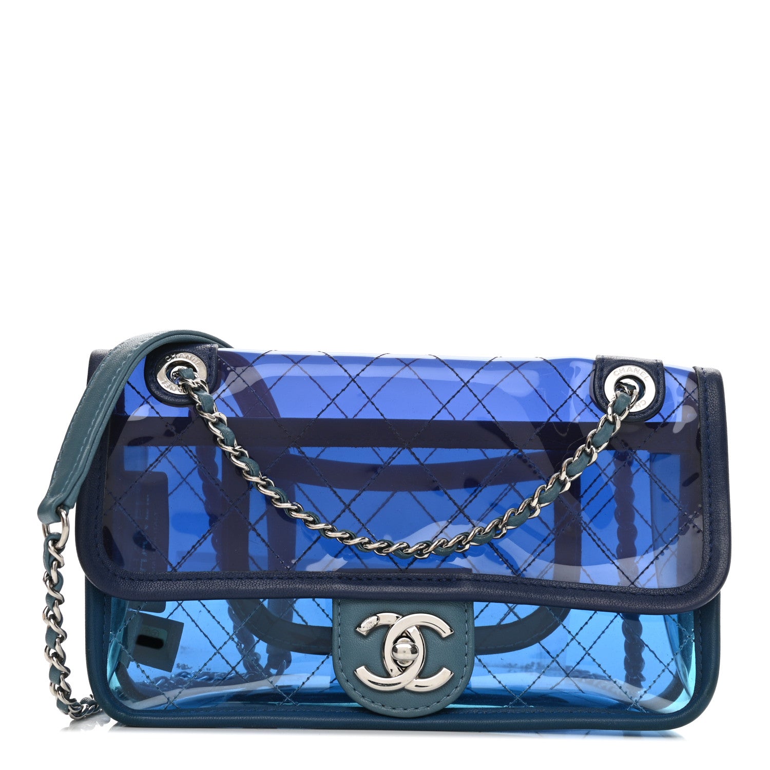 Chanel PVC Lambskin Stitched Mini Coco Splash Flap Blue 1 of 9