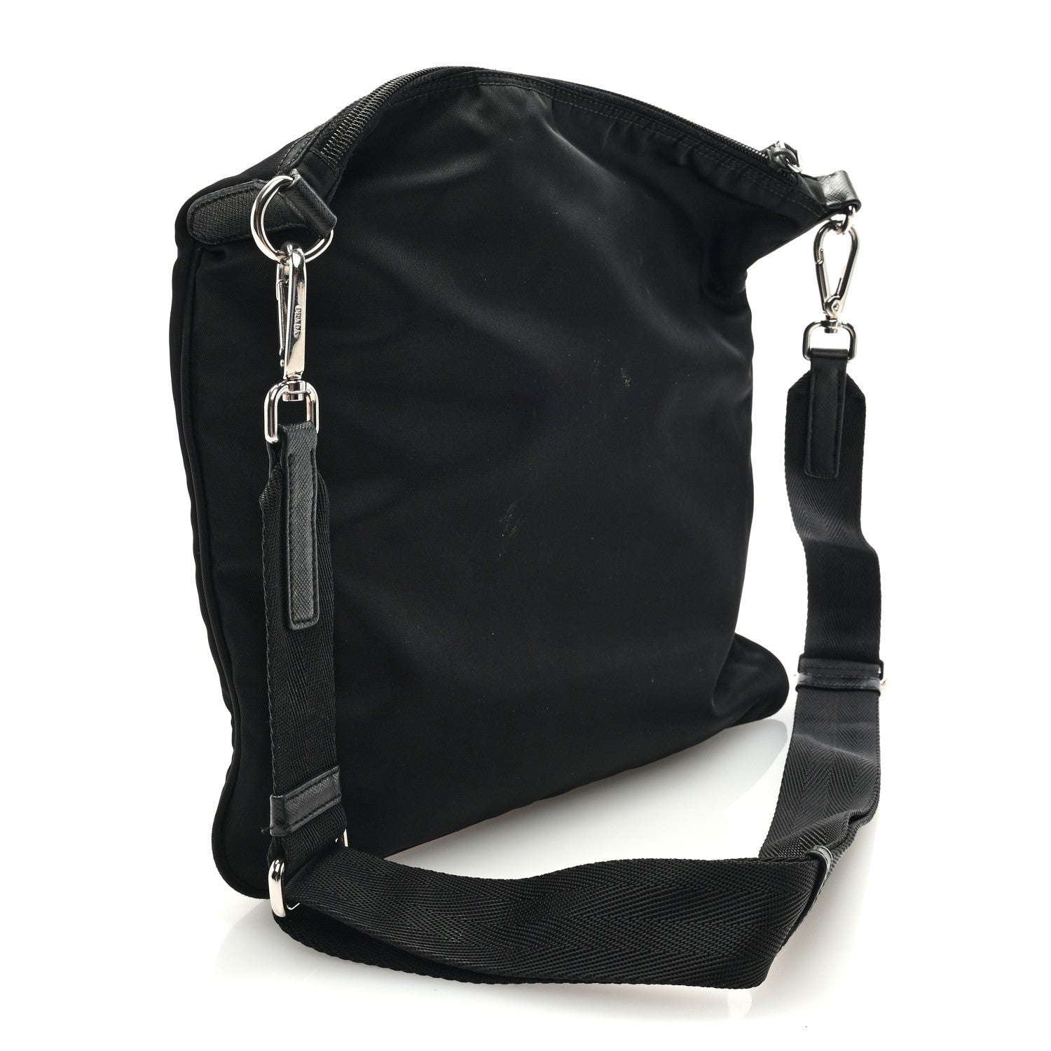 Prada Nylon Saffiano Flat Messenger Bag Black 3 of 9