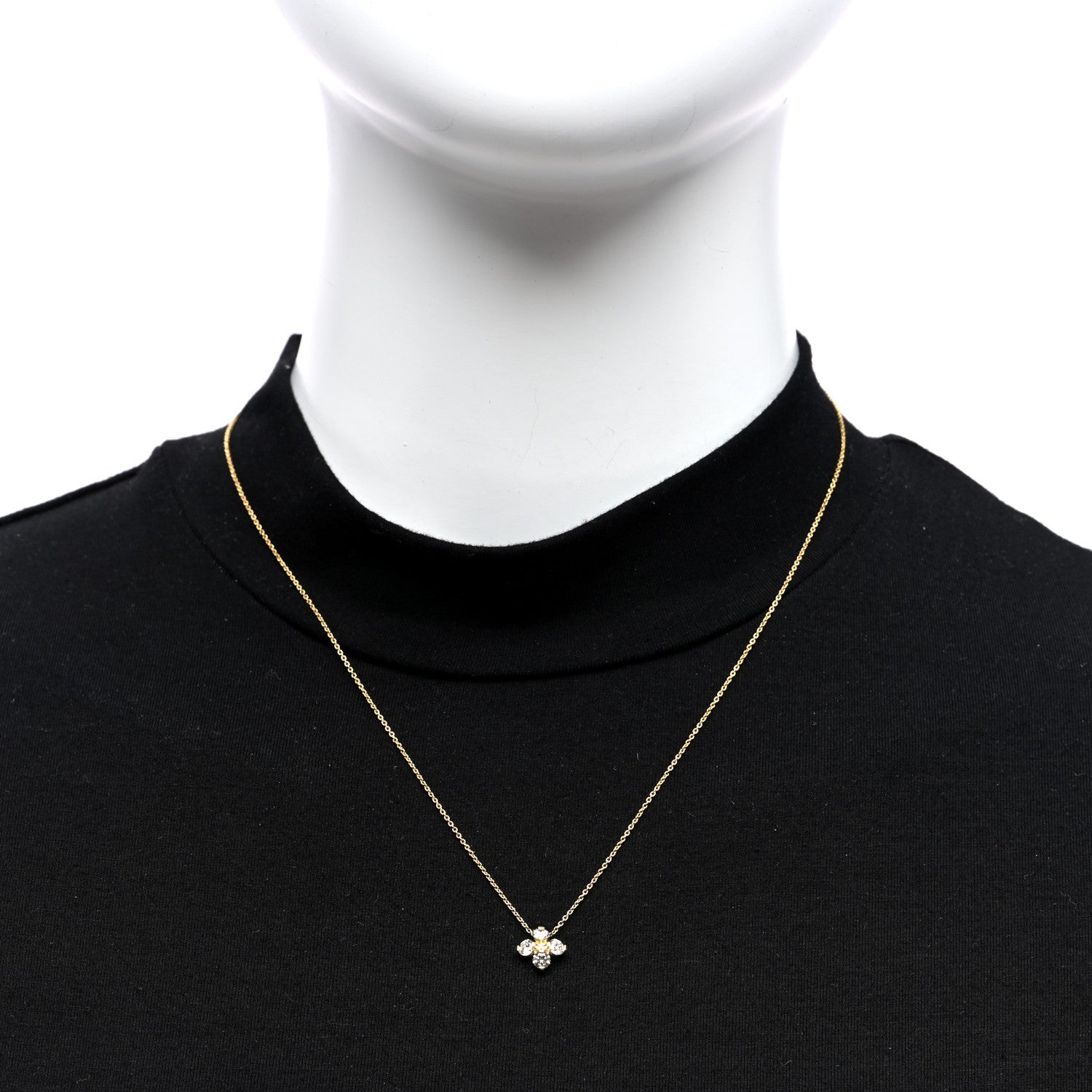 Roberto Coin 18K Yellow Gold Diamond Love in Verona Flower Pendant Necklace 2 of 4