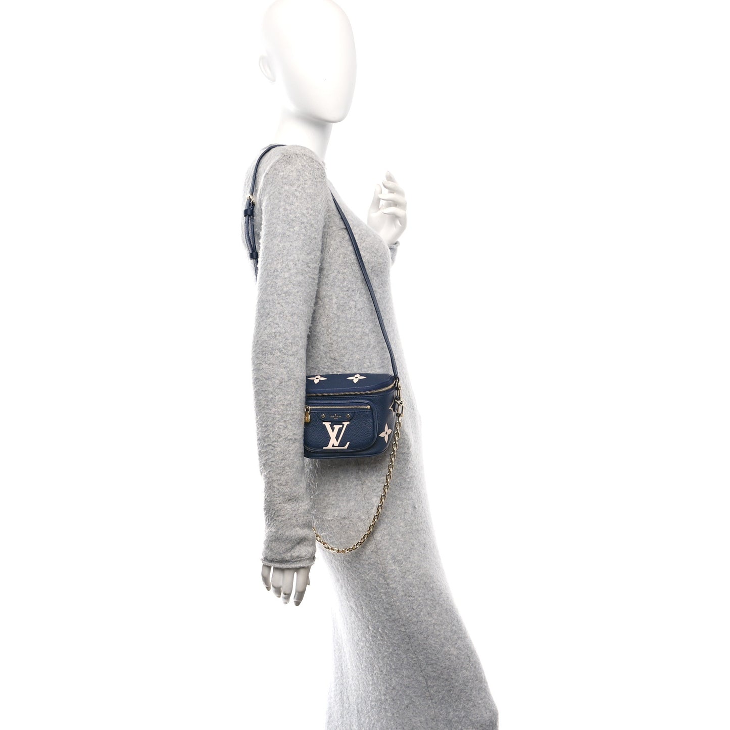 Empreinte Monogram Giant Mini By The Pool Bumbag Navy Creme