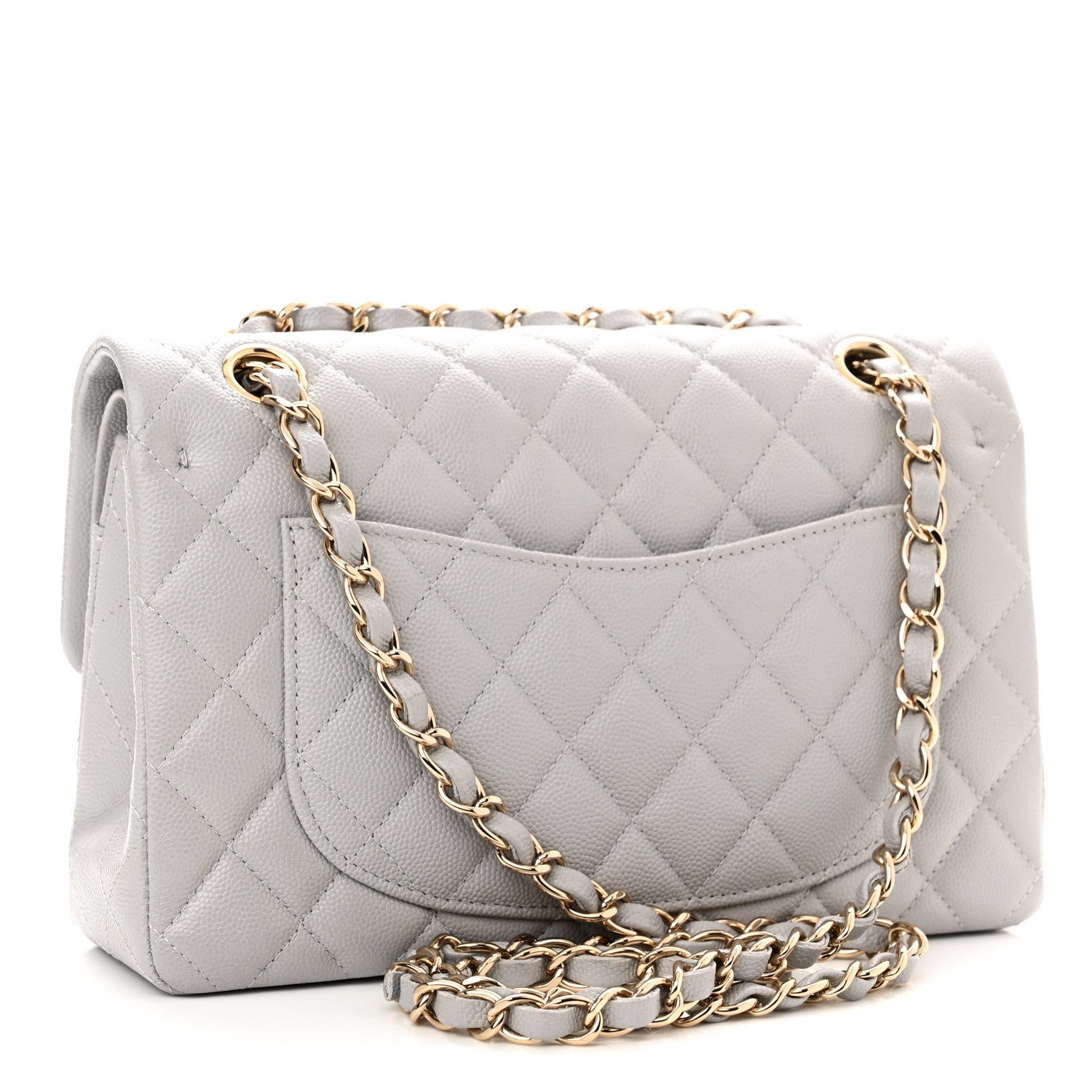 Chanel Caviar Quilted Small Double Flap Grey 3 of 13