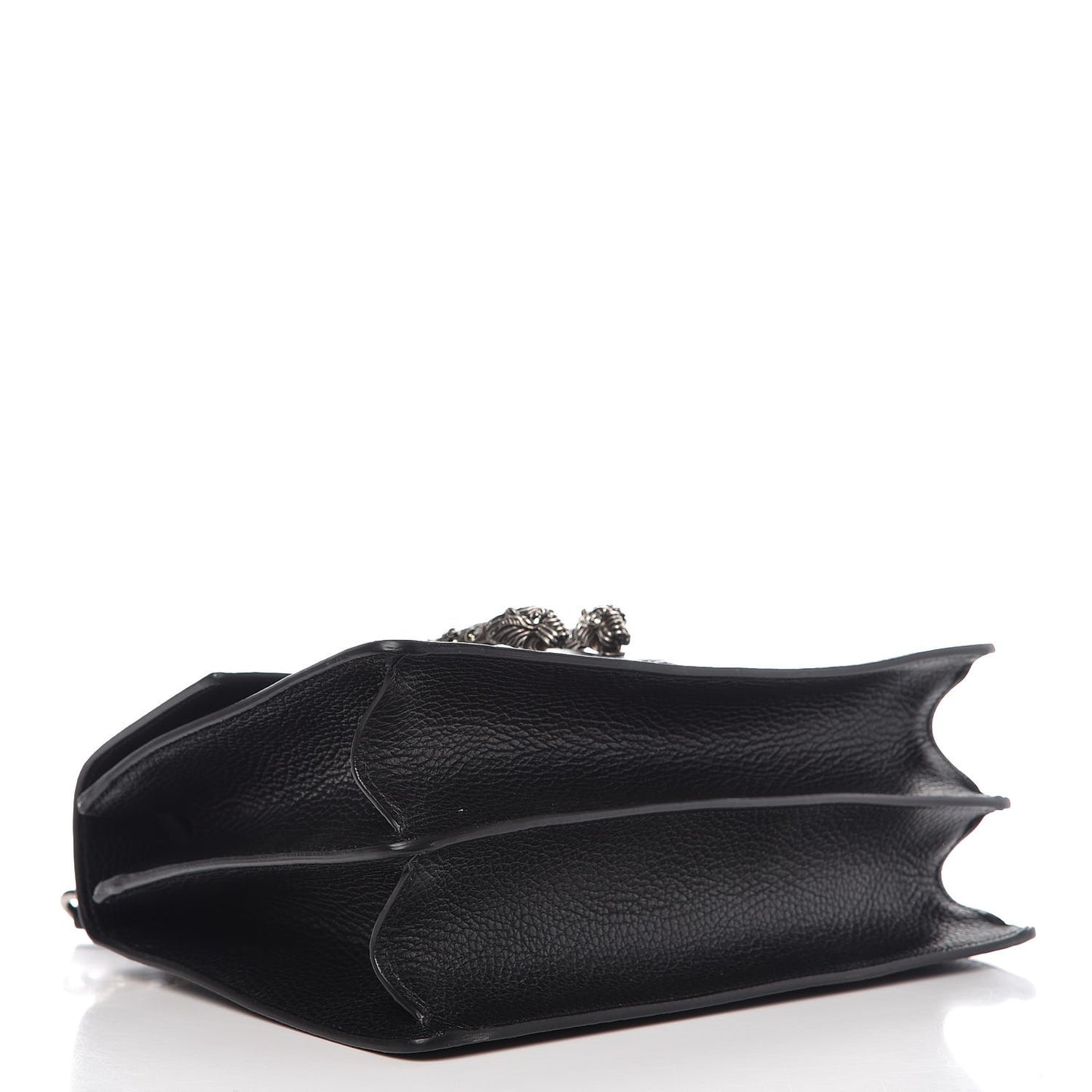 Dollar Calfskin Crystal Web Medium Dionysus Bamboo Top Handle Bag Black Black Diamond