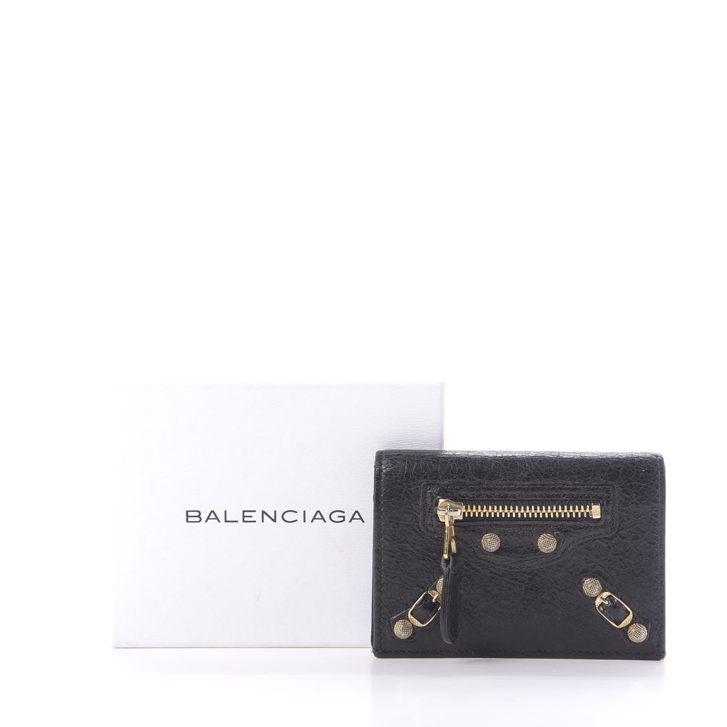 Agneau Giant 12 Gold Card Case Black