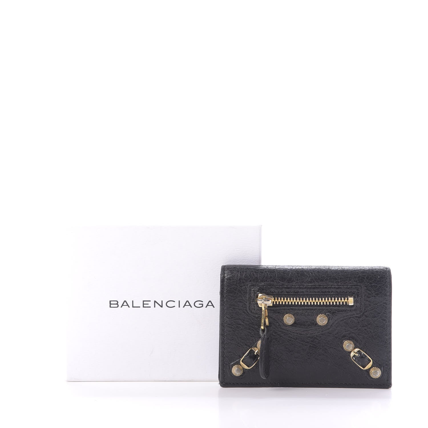 Balenciaga Agneau Giant 12 Gold Card Case Black 8 of 8
