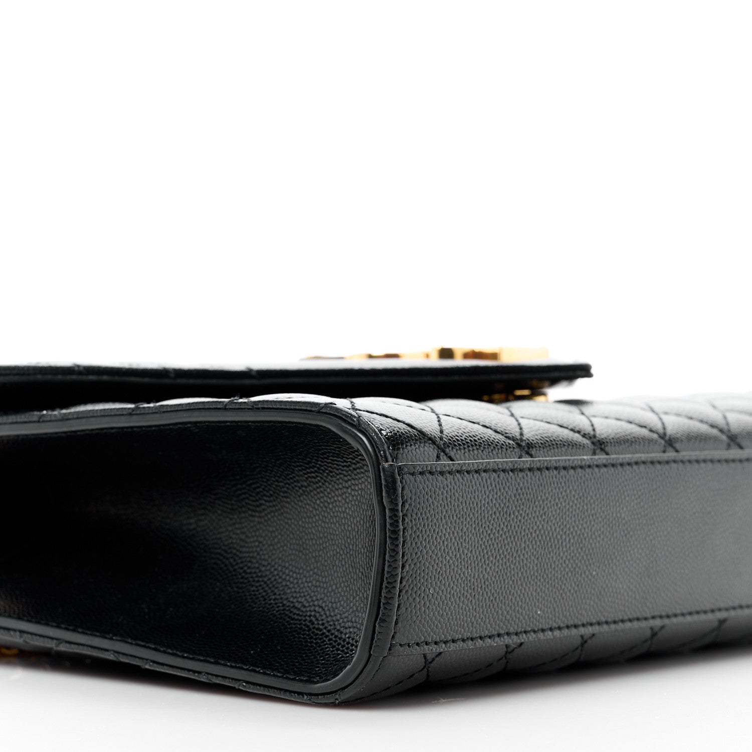Saint Laurent SAINT LAURENT Grain De Poudre Textured Mixed Matelasse Triquilt Medium Monogram Satchel Black 10 of 13